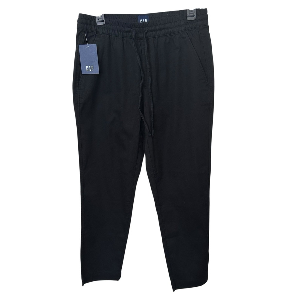 Gap Womens‎ Pull On Pants Black Small Elastic Waist Drawstring Cotton Blend